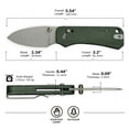thumbnail image 4 of CIVIVI Small Pocket Knife Baby Banter 2 Crossbar Lock folding Knife with 2.34" Nitro-V Blade Micarta Handle, Titanium Thumb Stud Opener C23074-3, 4 of 8