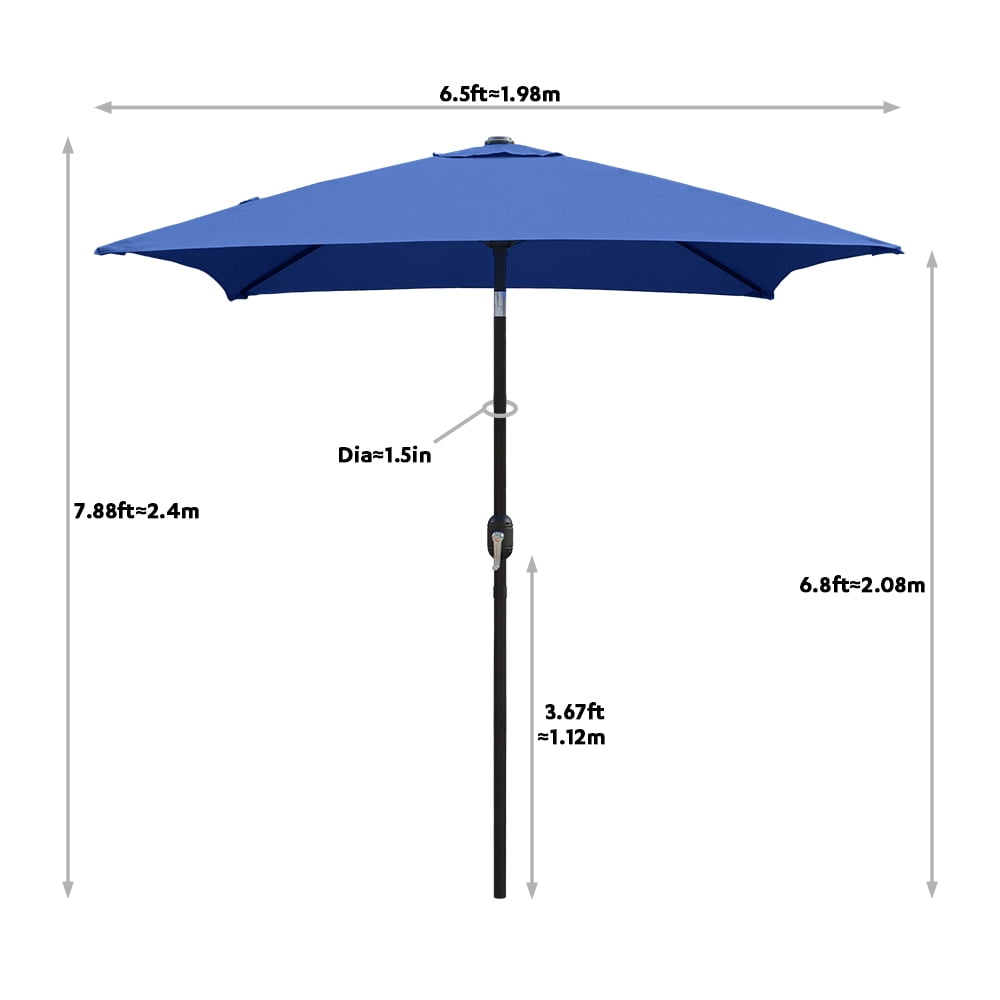 Ultrashades 6.5 ft Square Outdoor Patio Market Umbrella with Push Button Tilt and Crank Handle, Navy