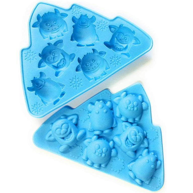 Ice Cube Trays for Freezer Small Silicone Molds Reusable Non Stick Fun Snowy Monsters Exultimate