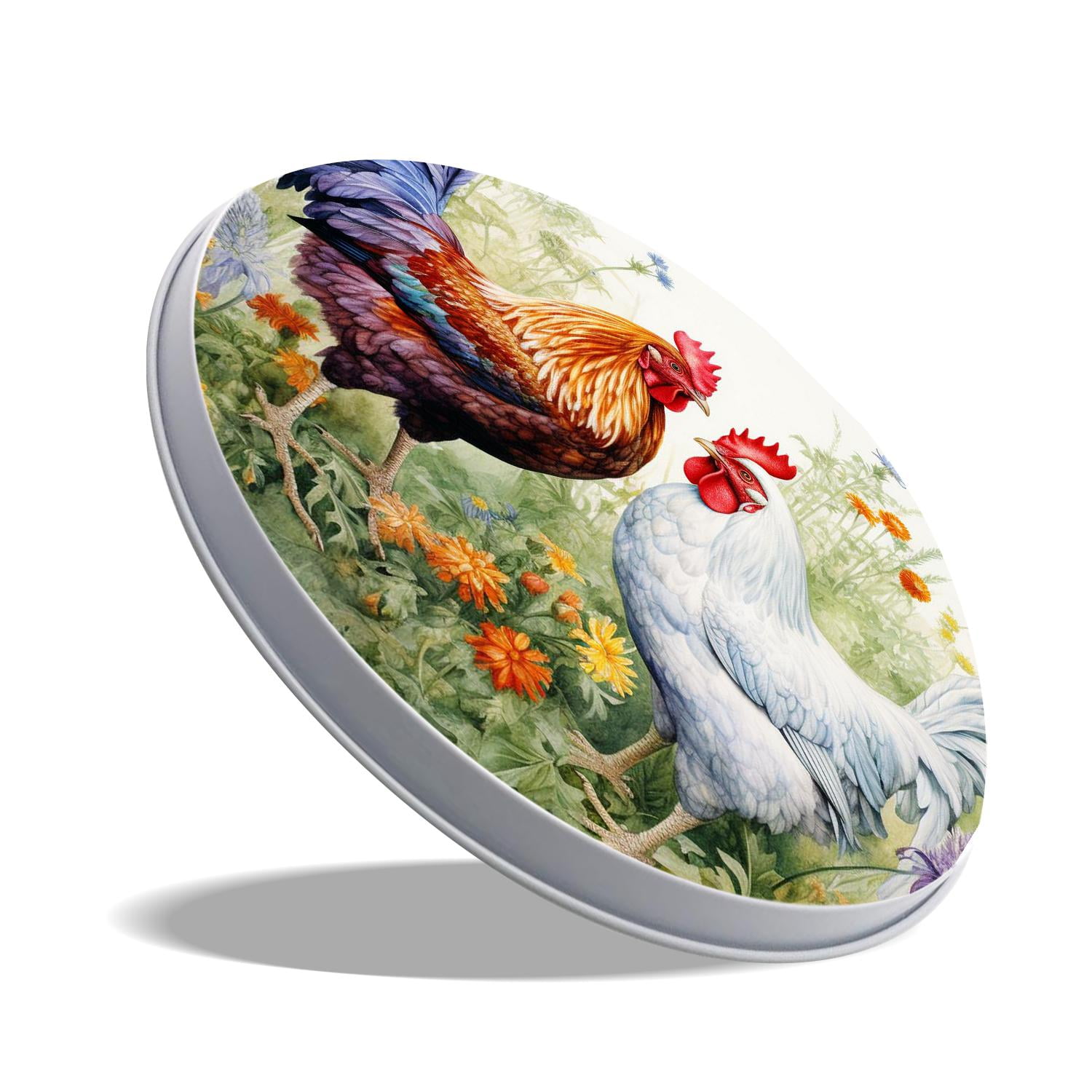Decorative Stove Burner Covers 4 Pcs Metal Gas Stove Burner Cover 8Inch And 10Inch ,Chicken Rooster style