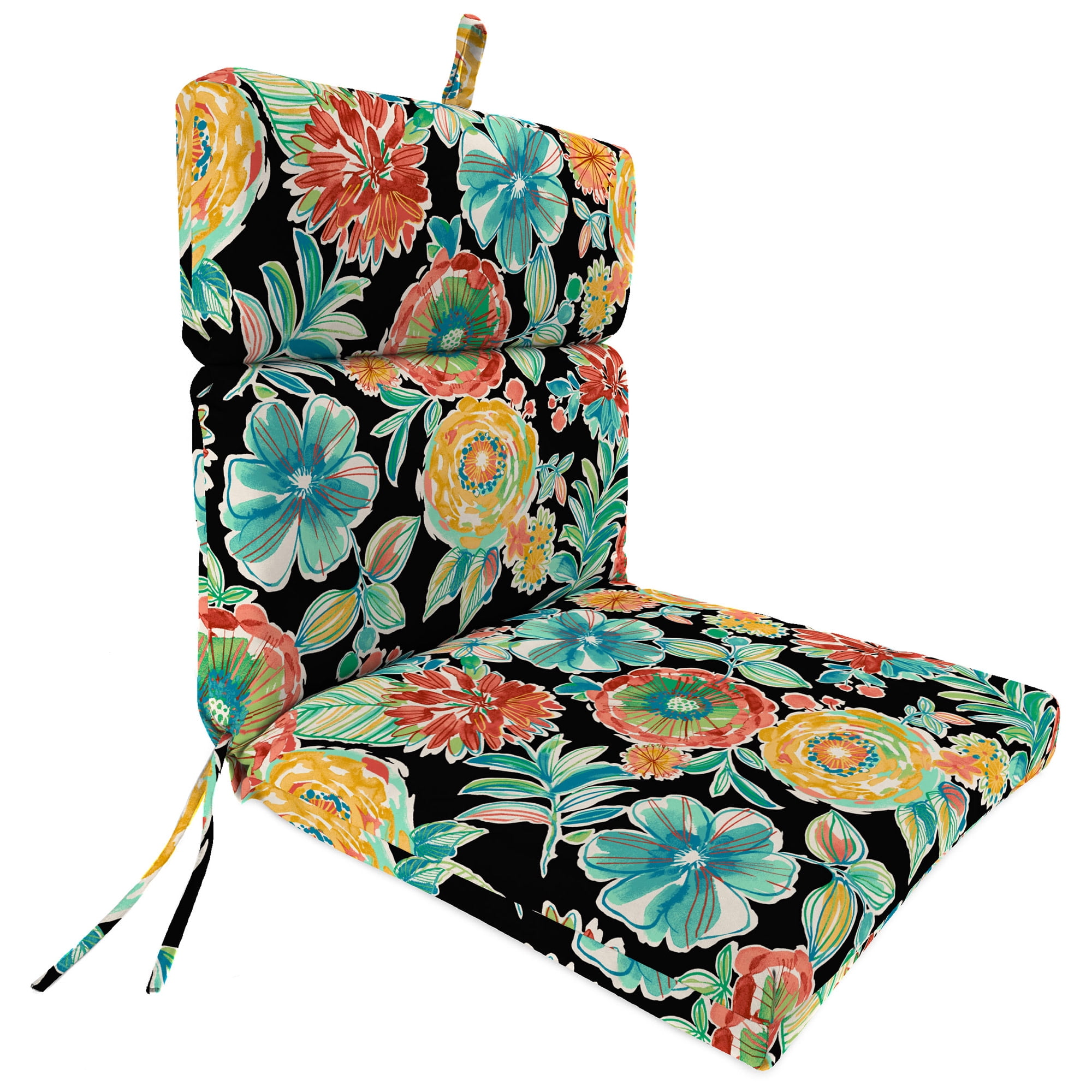 44" x 22" Rectangular Outdoor Chair Cushion with Ties and Hanger Loop (2 Pack)
