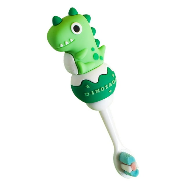 QJUHUNG 1-10Y Clean Toothbrush Cartoon Dinosaur Multiple Colour Deep Cleaning Food Grade Kids Toothbrush for Home