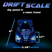 Force1 High-Speed Drift RC Car 2.4GHz Remote Control LED Lights 1:16 Scale Rechargeable Toy (Blue)