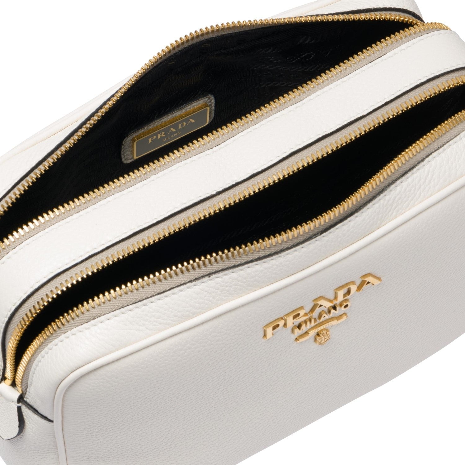 Naughtipidgins Nest - Prada Twin Zipped Medium Bandoliera in Cammeo Vitello  Phenix. A generously sized, double zip top camera bag crafted from a  supple, pebbly, nude-beige toned calfskin complimented by gold tone