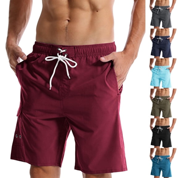 Thousandth Men's Casual Plus Size Comfortable Summer Drawstring Loose Elastic Waist Relaxed Pocket Breathable Athletic Shorts Gym Shorts