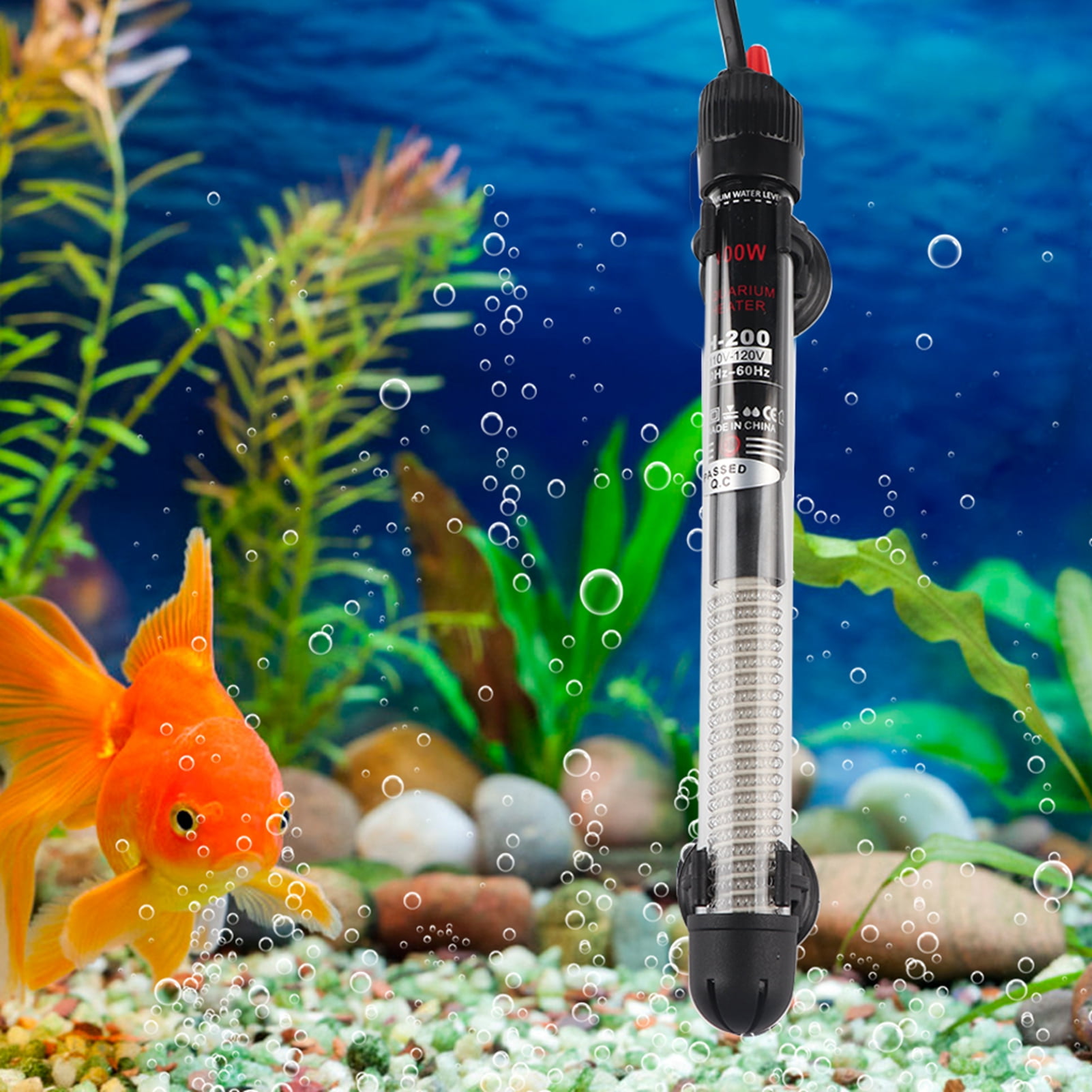 Water Heater, Automatic 100W Constant Temperature Submersible Aquarium Heating Rod, Glass For