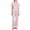 Pink, variant on Musuos Women’s 2 Piece Loose Soft Pajama Set Short Sleeve Chest Pocket Shirt + Elastic Long Pants Set Stripe Sleepwear Loungewear
