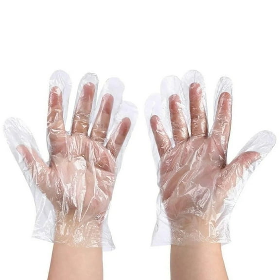 200 Count Food Prep Gloves Plastic Food Safe Gloves, Food Handling,Plastic Food Prep Gloves - Disposable, Transparent for Food Service