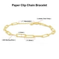 thumbnail image 2 of AFFY 7" Length +1" Adjustable Paper Clip Chain Bracelet In 14K Yellow Gold Plated 925 Sterling Silver Jewelry For Women, 2 of 4