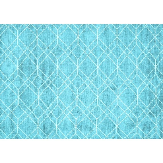 Ahgly Company Indoor Rectangle Abstract Light Blue Contemporary Area Rugs, 2' x 3'