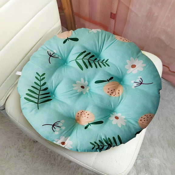 Bohemian Soft Round Chair Pad Garden Patio Home Kitchen Office Seat Cushion Summer Mint Blue/L 17.7"