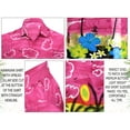 thumbnail image 6 of HAPPY BAY Men's Hawaiian Shirts Short Sleeve Button Down Shirt Men's Tropical Shirts Casual Holiday Summer Party Caribbean Shirts for Men Funny M Seashore Palm, Autumn Pink, 6 of 6