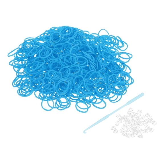 600Pcs Loom Rubber Band Kit with 25Pcs S-Clips and 1Pcs Hook, Light Blue