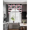 thumbnail image 3 of Pink Roses Swag Valances for Windows, Small Curtains Drapes, Valentine's Day Love Flowers Stripes Rustic Kitchen Window Curtains Over Sink Window Treatment Valance for Bedroom/Bathroom 56"x36", 3 of 5