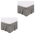 thumbnail image 4 of Inteprter Ambiente elegante y elegante en el hogar Funda para somier con volantes Faldas de cama duraderas Gris US-Full54*75in Gris EE.UU.-Full54*75in 2Conjunto, 4 of 6