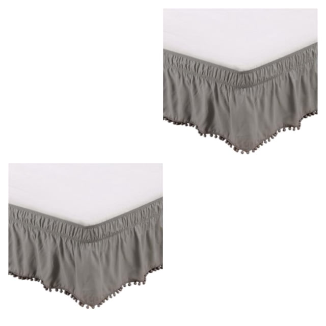 Wosthever Faldón de cama duradero y elegante para las necesidades de decoración del hogar Faldones de cama elegantes Gris US-Full54*75in Gris EE.UU.-Full54*75in 2Conjunto