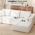 thumbnail image 6 of DEALTOPS 104'' Modular L-Shape Sectional Sofa with Chaise, Comfy Deep-Seat Cloud-Couch, Corduroy - White, 6 of 9