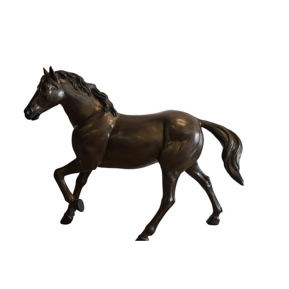 Nifao Lifesized Galloping Horse Bronze Statue – Garden Outdoor Decor Sculpture, 77"L x 27"W x 60"H