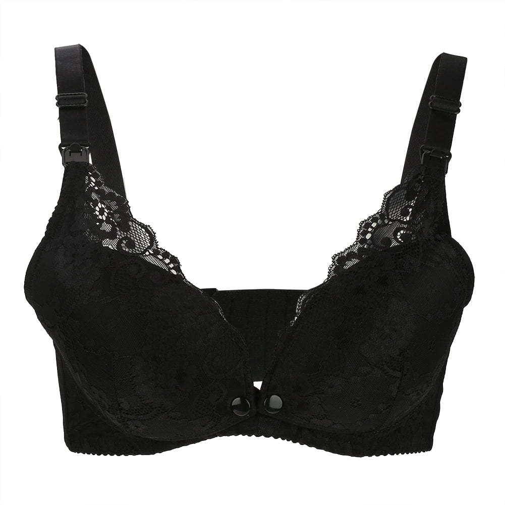 Mgaxyff Mgaxyff Breathable Cotton Lace Front Opening Wire Free Maternity Pregnancy