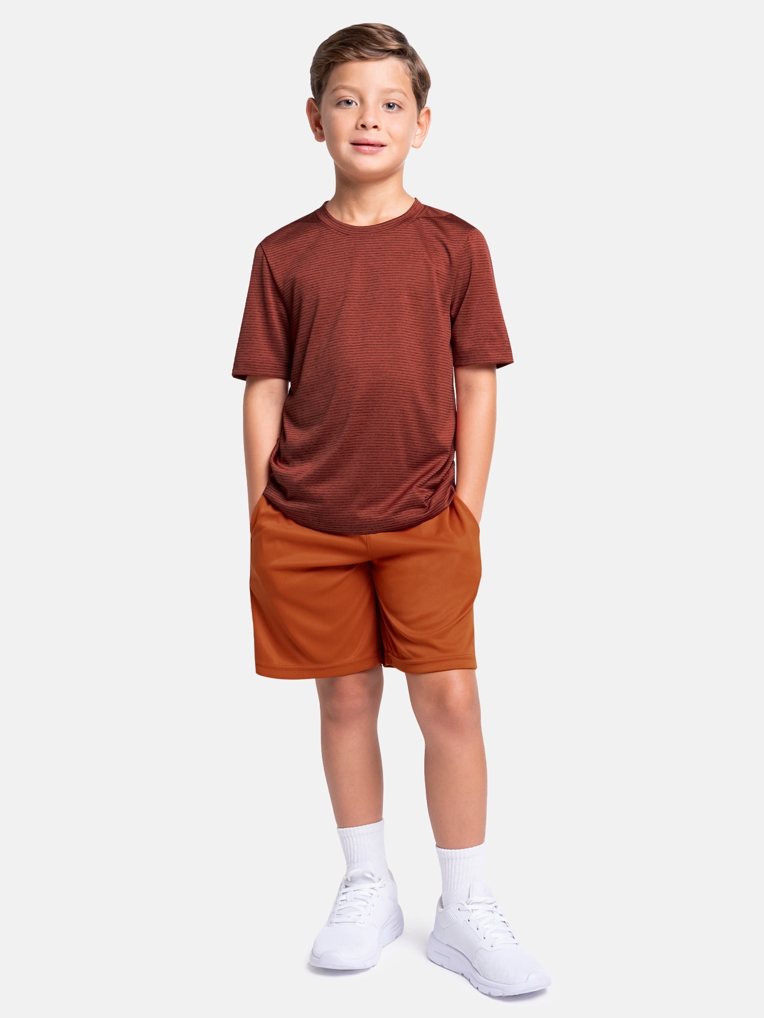 Athletic Works Boy's Short Sleeve Core Active T-Shirt 2-Pack, Sizes 4-18 & Husky