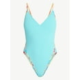 thumbnail image 5 of No Boundaries Bright Palms Binded One-Piece Swimsuit, Women's XXS-XXL, 5 of 5