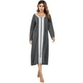 thumbnail image 6 of Aibrou Women Nightgown Long Loose Zipper Front Housecoat Sleepwear Houedress with Pockets Long Sleeve，Mulit-color, 6 of 7