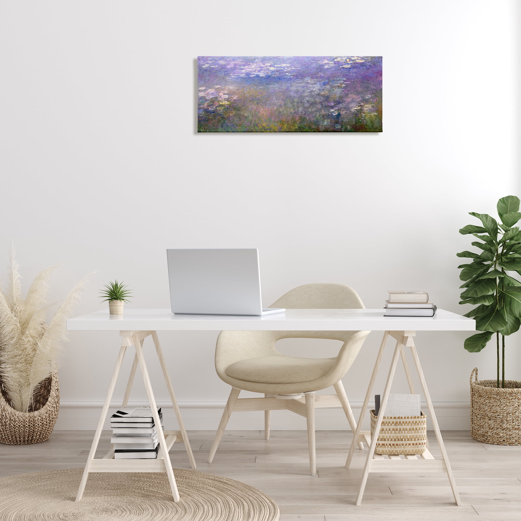 Stupell Industries Classic Monet Pond Lilies Landscape & Nature Painting Wrapped Canvas Art Print Wall Art, 30 x 13