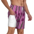 thumbnail image 3 of Picia Tulips Flowers pattern Mens Swim Trunks with Compression Liner Stretch Beach Shorts Quick Dry with Zipper Pockets No-Chafing Board Shorts-X-Large, 3 of 9
