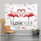 thumbnail image 1 of Papel pintado para colgar en la pared de estilo nórdico, digno de Instagram, para dormitorios, con diseños de parejas de flamencos, hecho de terciopelo grueso, 200 x 150 cm., 1 of 3