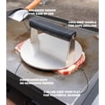 thumbnail image 2 of Prensa para hamburguesas Manucode de acero inoxidable de 1.47 kg con mango de silicona, 2 of 8