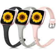 Taolla Compatible with Fitbit Versa 2 Bands for Women, 3 Pack Slim Silicone Replacement Bands Strap for Fitbit Versa/Fitbit Versa Lite
