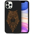 thumbnail image 1 of Case Yard Wooden Case for iPhone-11-Pro-Max Soft TPU Silicone cover Slim Fit Shockproof Wood Protective Phone Cover for Girls Boys Men and Women Supports Wireless Charging Owl 4 Design, 1 of 7