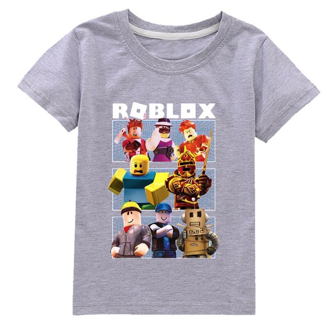 ROBLOX Camiseta de manga corta bidimensional para niños y niñas, ropa de moda periférica de juego, algodón fino, nuevo