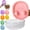 Pink, variant on Snack Finger Container, 2-in-1 No-Mess Snack Box with Silicone Finger Lid, Spill Proof Portable Food Storage Cup, Travel Snacks Holder for Travel, Camping, Outdoor, Keep Hands Clean