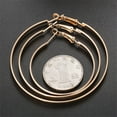 thumbnail image 3 of Nvzi Pendientes para hombre y adecuados, pendientes de aro lisos y lisos, pendientes de aro grandes (oro, 4 cm), 3 of 5