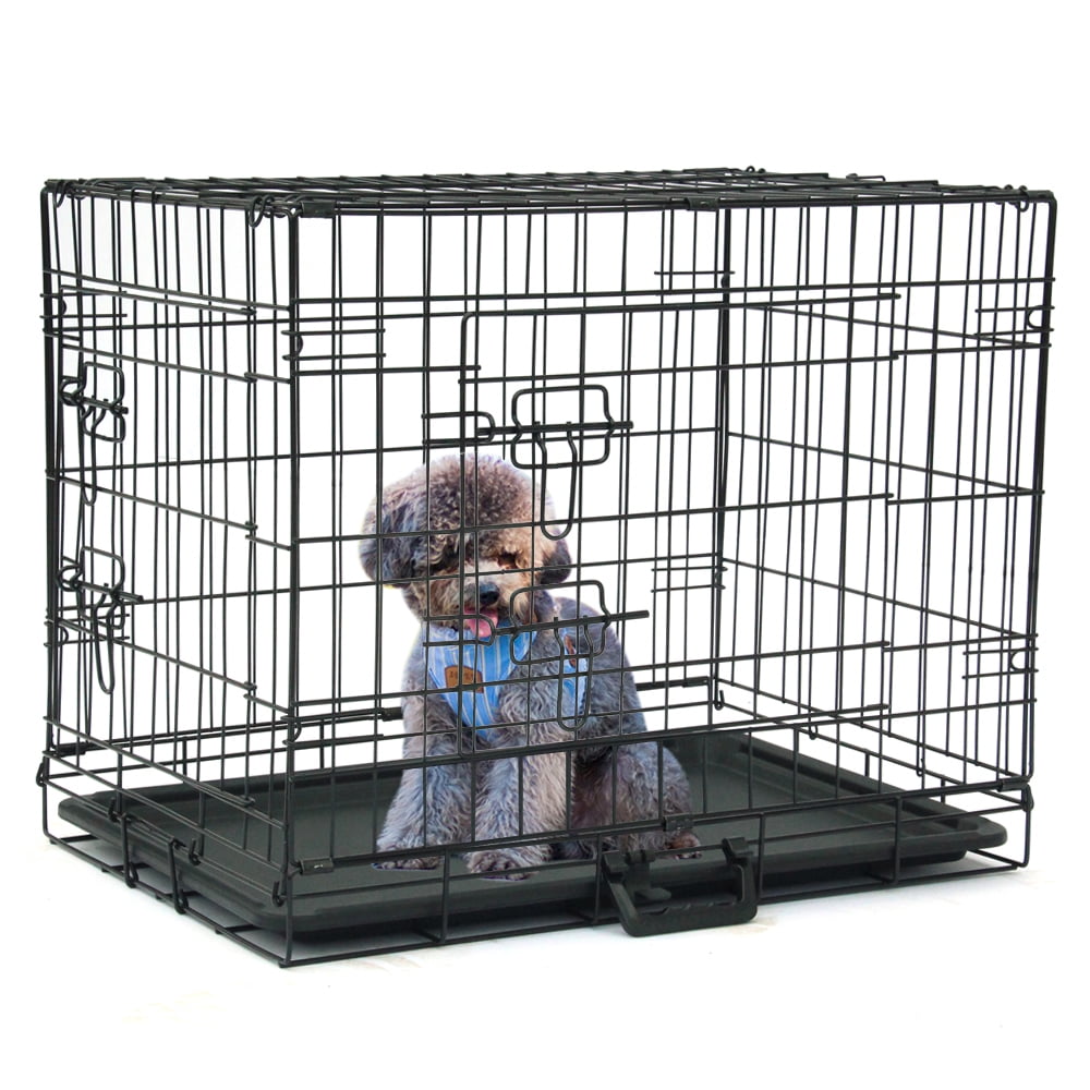 Pabby Yard Wire Dog Crate with Tray, Black, X-Small, 24"L Pabby Yard Wire Dog Crate with Tray, Black, X-Small, 24"L