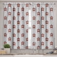thumbnail image 2 of Ambesonne Espresso Grey Valance & Curtain, Coffee Cups Pattern, 55"x45", Pale Grey Cinnamon, 2 of 7