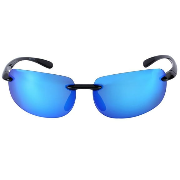 "The Influencer" Sport Wrap Polarized Sunglasses for Men and Women - Lightweight Frames - Open Road Blue