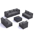 thumbnail image 7 of MRUAKA 9 Pieces Patio Conversation Set, Outdoor Sectional PE Rattan Wicker Furniture Seat,Gray, 7 of 7