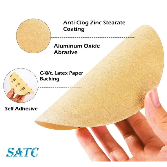 SATC 6 inch 100 Roll Sticky Back 150 Grit Adhesive Sandpaper