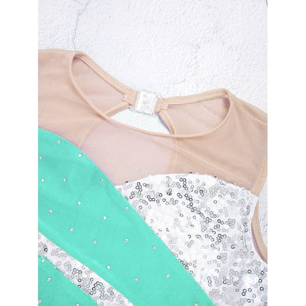 YIZYIF Girls Figure Skating Dress Sleeveless Shiny Rhinestone Gymnastics Ice  Skating Dress Dancewear A Light Green 10 - Walmart Business Supplies