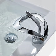 Chrome Elegant Vessel Sink Faucet 1 Hole Waterfall Vanity Mixer Faucet Single Handle