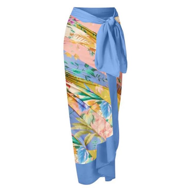 Nouvelle Robe de Plage Aguichant Imprimée Rétro Maillot de Bain Jupe Longue Tenue de Fête Tenue de Plage Été