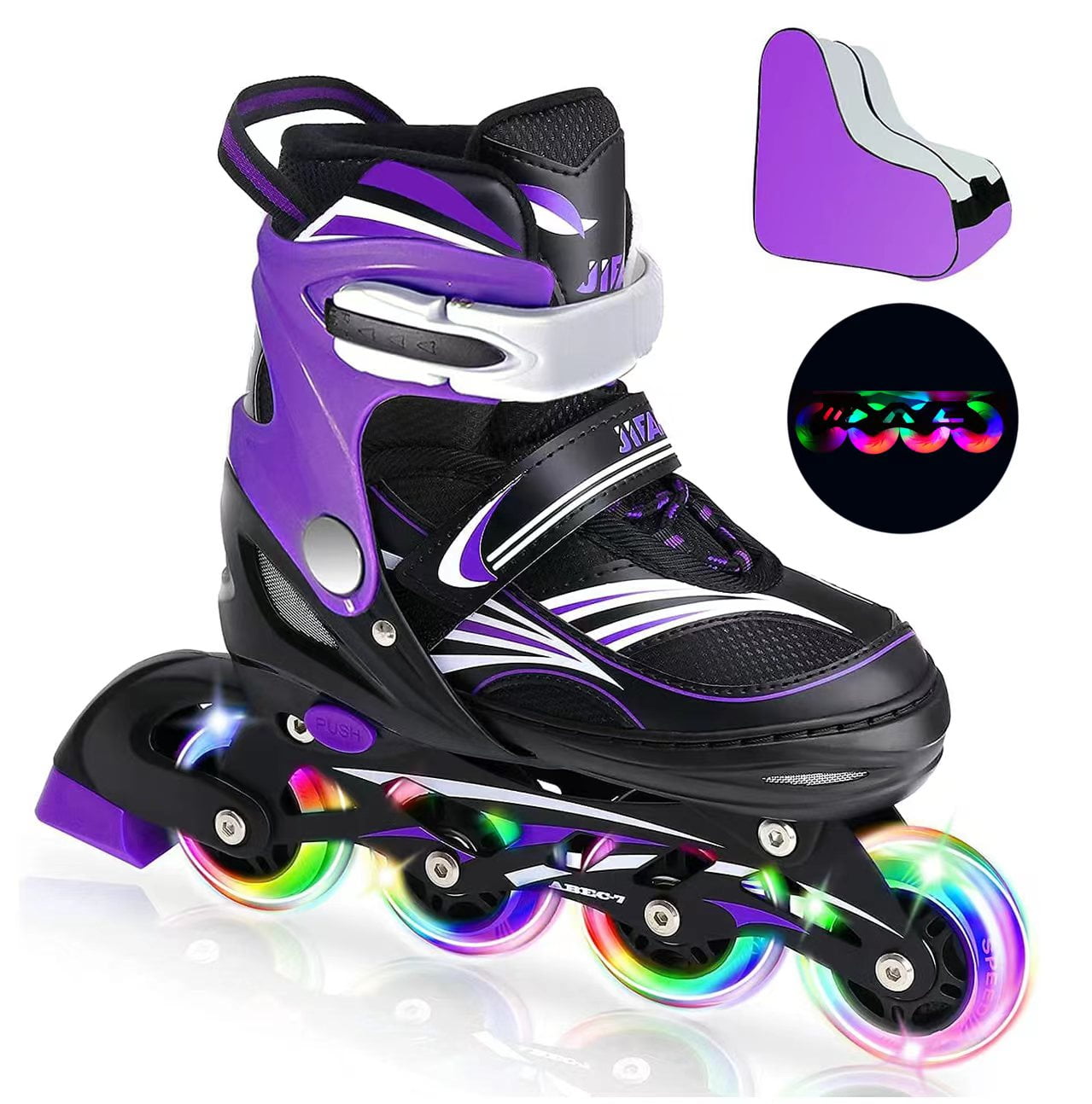 Kids Adjustable Inline Skates Roller Blades Light Up Scale Sports 11J-1 2-4 5-8 