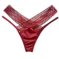 thumbnail image 2 of HUPOM Seamless Underwear For Women Womens Silk Panties Low waist Elastic Waist Solid Thong Wine One Size, 2 of 4