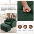 thumbnail image 4 of Euroco Multi-Functional Recliner Chair with Movable Ottoman, Hidden Storage Armrests, USB Ports, Cup Holders & Phone Stand, Corduroy Upholster, 4 of 6
