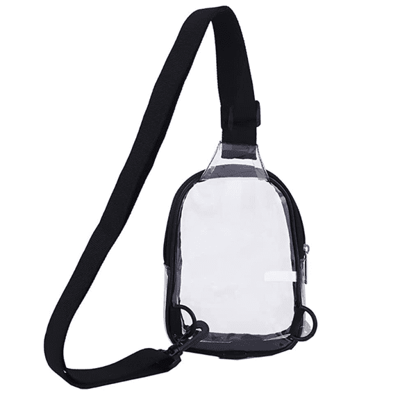 Clear Sling Bag Stadium Approved, Small Transparent Crossbody Chest Backpack with Adjustable Reversible Strap, Waterproof Fanny Pack for Concerts, Hiking, Travel & Sports