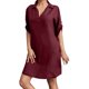 thumbnail image 1 of Gibobby Vestidos para Mujer Casuales Vestido de damaMedia manga con cuello en VInicioVestidos casuales(Rojo,XL), 1 of 2