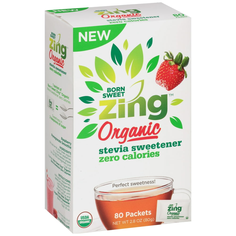 Born Sweet Zing Organic Stevia Sweetener 2.8 oz. Box