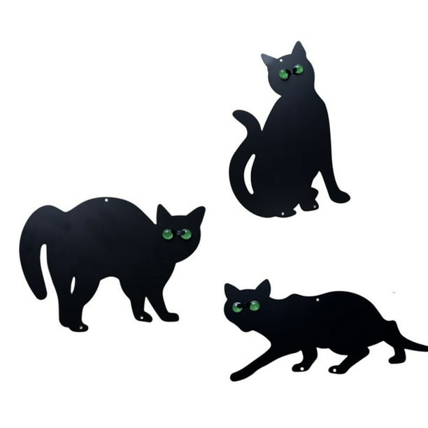 3pcs Gato Garden Scarer Cat Outdoor Decorative Stakes For Home Decor